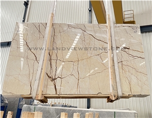 Bookmatched Sofita Beige Marble Slab Tiles