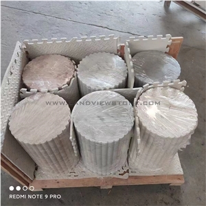 Calacatta Marble Side Table With Scalloped Edge