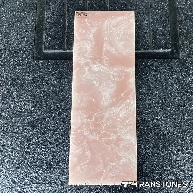 New Design Polished Brown Veins Pink Alabaster Wall Panel