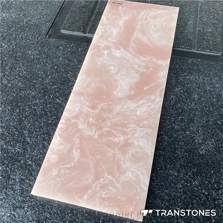 New Design Polished Brown Veins Pink Alabaster Wall Panel