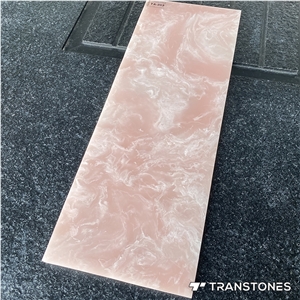 New Design Polished Brown Veins Pink Alabaster Wall Panel
