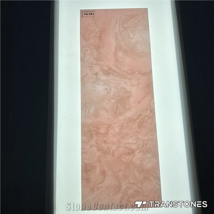 New Design Polished Brown Veins Pink Alabaster Wall Panel