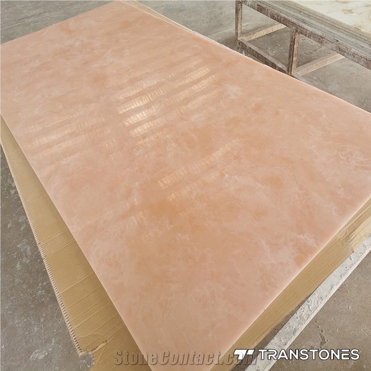 New Design Polished Brown Veins Pink Alabaster Wall Panel