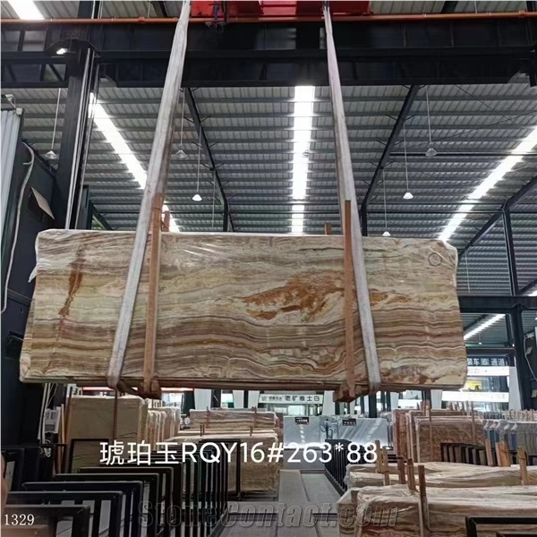 Amber Onyx Honey Onice Miele Slab Tile