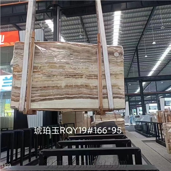 Amber Onyx Honey Onice Miele Slab Tile