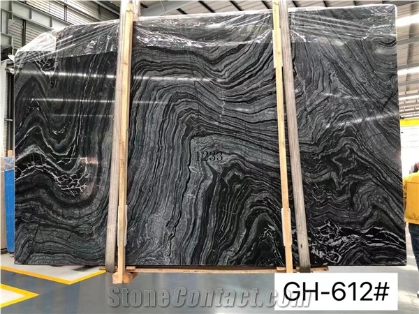 Ancient Wood Grain Marble Black Wooden Vein Slab Tile