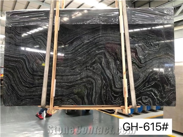 Ancient Wood Grain Marble Black Wooden Vein Slab Tile