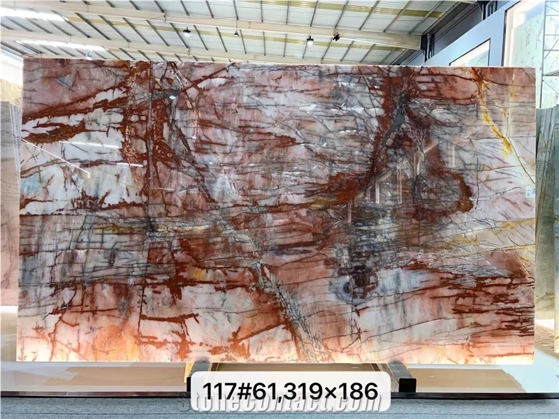 Bordeaux Color Cristallo Juliet Quartzite Slabs