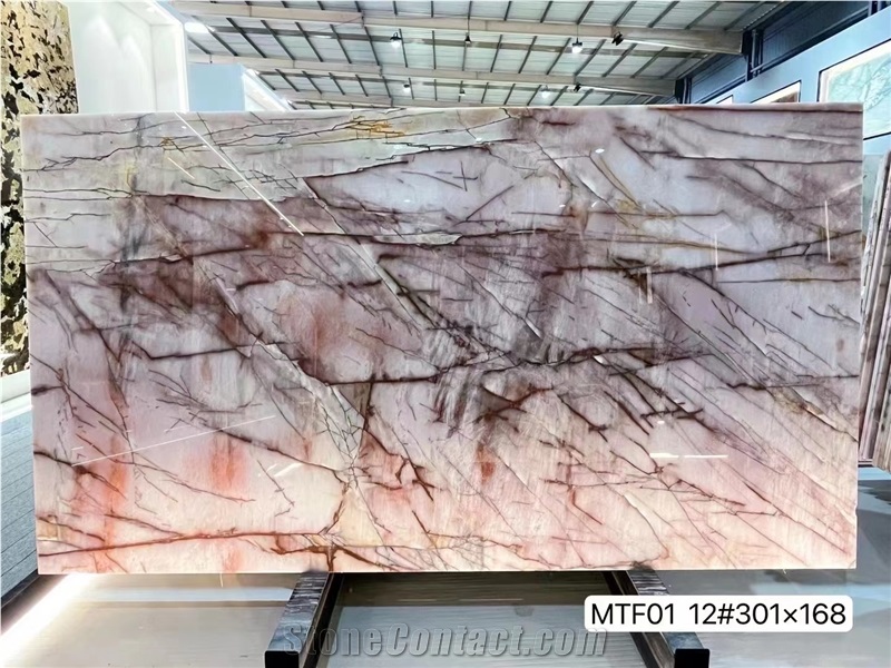 Bordeaux-Rose Juliet Crystal Quartzite Slabs