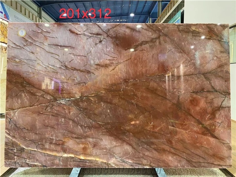 Bordeaux-Rose Juliet Crystal Quartzite Slabs