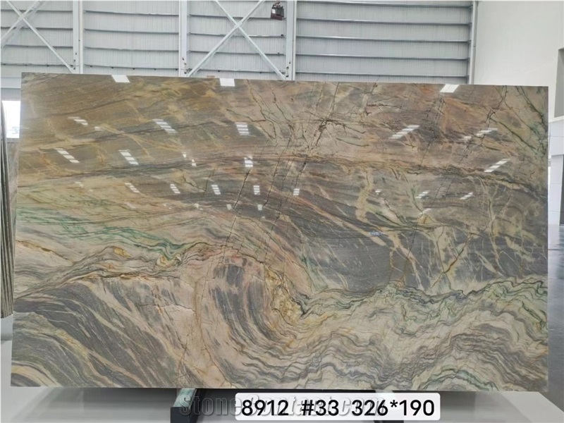 Brazil Fusion Quartzite Silk Road Slab Size 322*189*2.0 CM