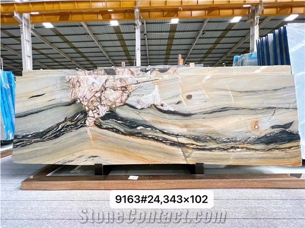 Brazil Golden Flame Quartzite 2Cm Thick For Interior Design