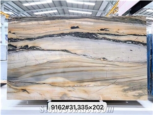 Brazil Golden Flame Quartzite 2Cm Thick For Interior Design