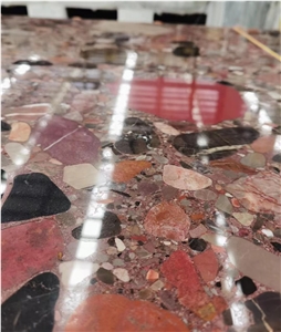 Brazil Palladio Granite Marinace Red Rain Pebble Rosso Slabs