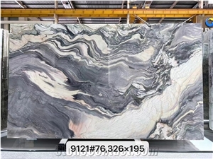 Brazil Silk Road Quartzite Green Fusion Wow Golden Slab