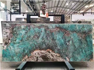 Brazil Tiffany Blue Quartzite Small Slabs For Kitchen Design