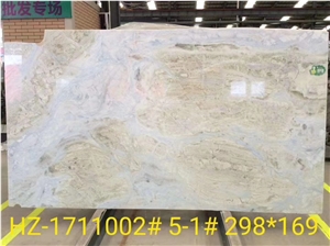 Changbai Blue Jade Marble Danube White Slab Size 298*169Cm Changbai Blue Jade Marble Danube White Slab Size 298*169Cm