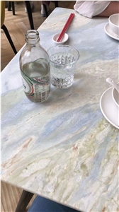 Changbai Blue Jade Marble Danube White Slab Size 298*169Cm