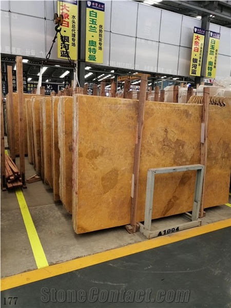 China Henan Gold Marble Big Size Slabs For Interior Design
