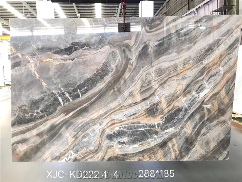 China Louis Red Marble Big Slabs Polished For Interior Design
