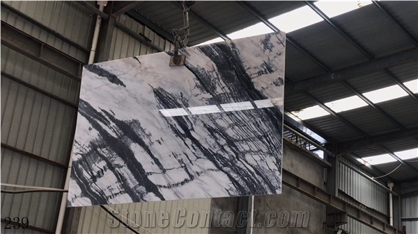 China Mountain White Marble Polished 1.8Cm Big Size Slabs