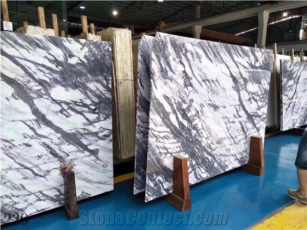 China Mountain White Marble Polished 1.8Cm Big Size Slabs