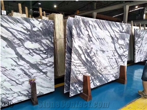 China Mountain White Marble Polished 1.8Cm Big Size Slabs