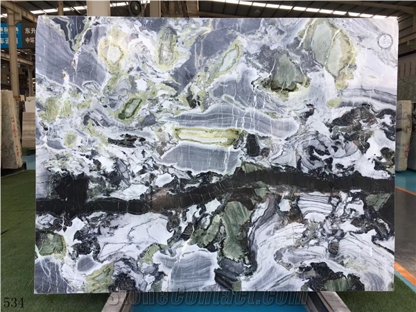 China Primavera Marble Polished Middle Slabs For Living Room