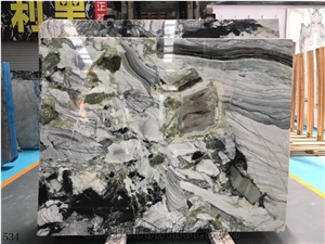 China Primavera Marble Polished Middle Slabs For Living Room