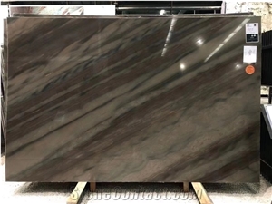 Elegant Brown Quartzite Dune Polished Bookmatched Big Slab