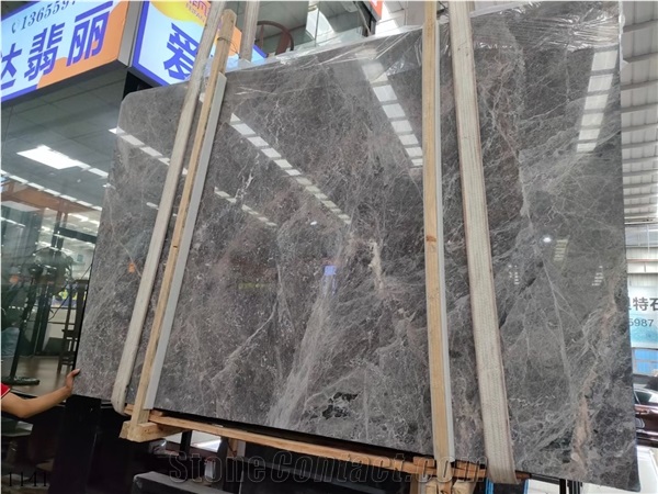 Hermes Gray Marble Grey Ash Slab Tile