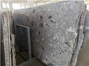 Italy Fossil Grey Marble Milan Ash Polished Big Slab Tile