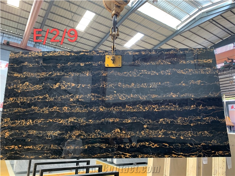 Italy Nero Portoro Macchia Larga Oro Black Vena Fine Slab