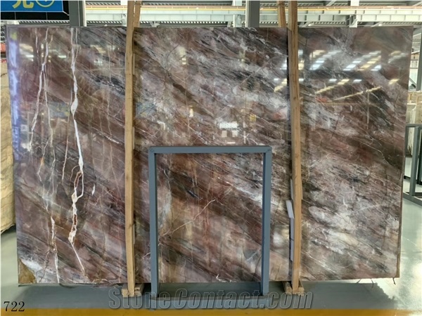 Louis Red Marble Black Agate Slab Tile