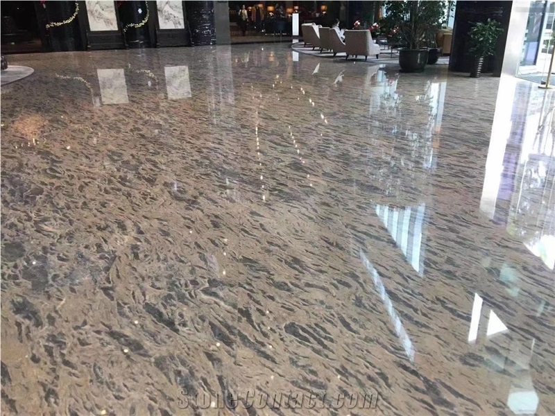 Philippines Apollo Gold Jin Mocca Grey Tiger Slab Wall Tile