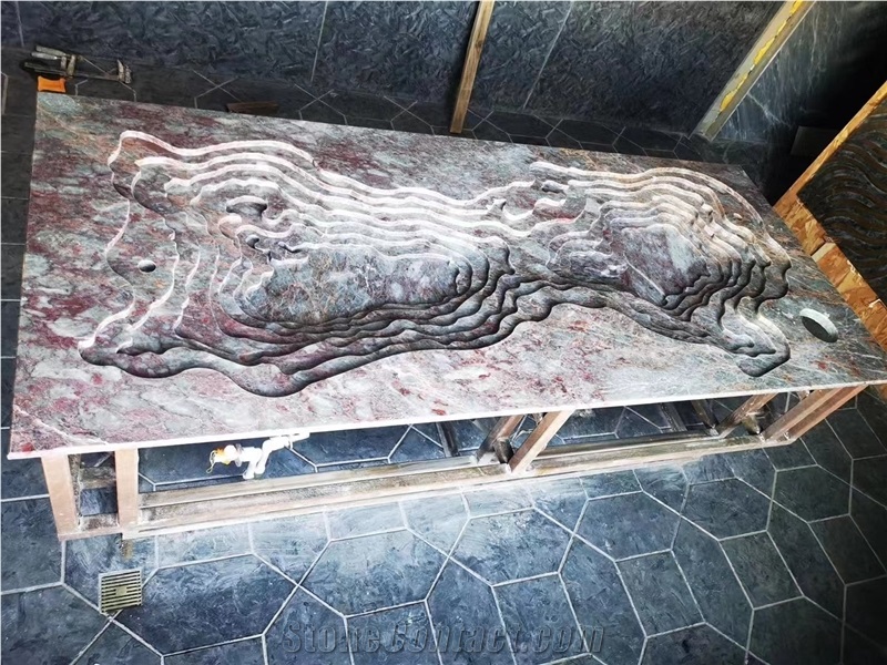 Suprem Salome Marble Aphrodite Pink Bordo Grizo Slab Tile