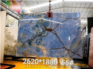 Turkey Blue Ice Onyx Polished Slabs For Bookmatching Design