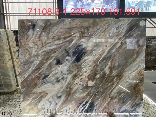 Yinxun Palissandro Bule Marble Myanmar Lafite Big Slab