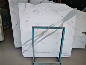 Hot Sales Polished Calacatta White Marble Large Slab