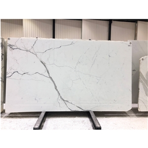 Hot Sales Polished Calacatta White Marble Large Slab