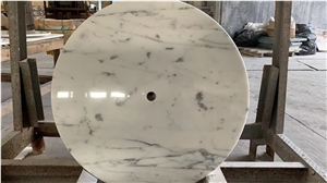 Statuario Venato Marble Round Dining Table Tops