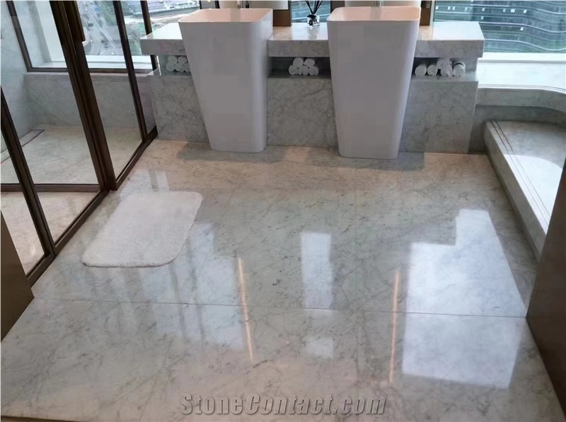Statuario Venato Marble Round Dining Table Tops