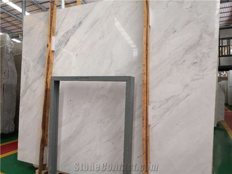 White Volakas Marble Polished Dining Table Tops