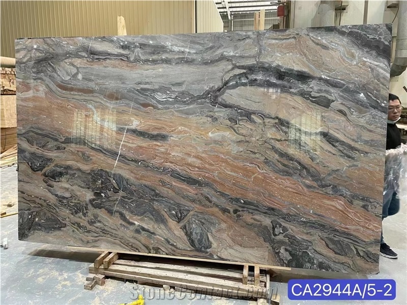 Italy Venice Brown Marble Slab Bookmatch