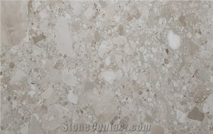 Ceppo Cream Conglomerate Bookmatching Marble Slab