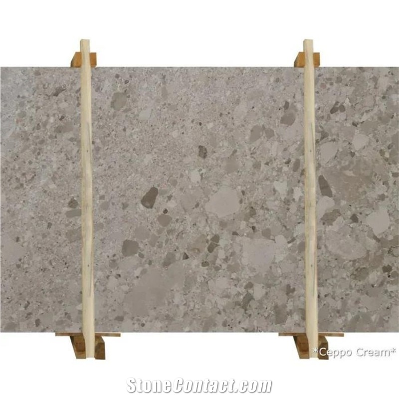 Ceppo Cream Conglomerate Bookmatching Marble Slab
