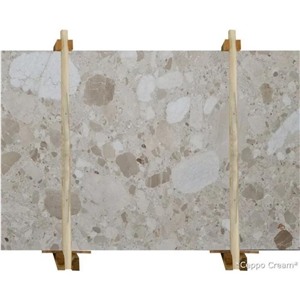 Ceppo Cream Conglomerate Bookmatching Marble Slab