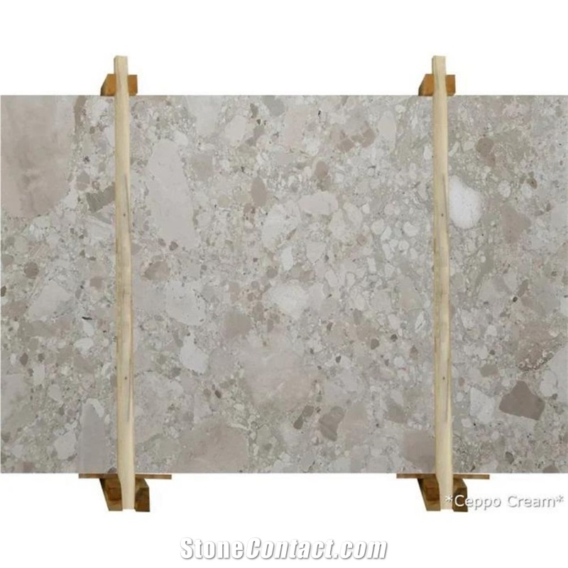 Ceppo Cream Conglomerate Bookmatching Marble Slab