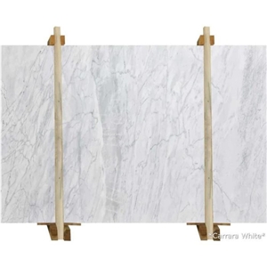 Turkish Carrara White Bookmatching Marble Slab