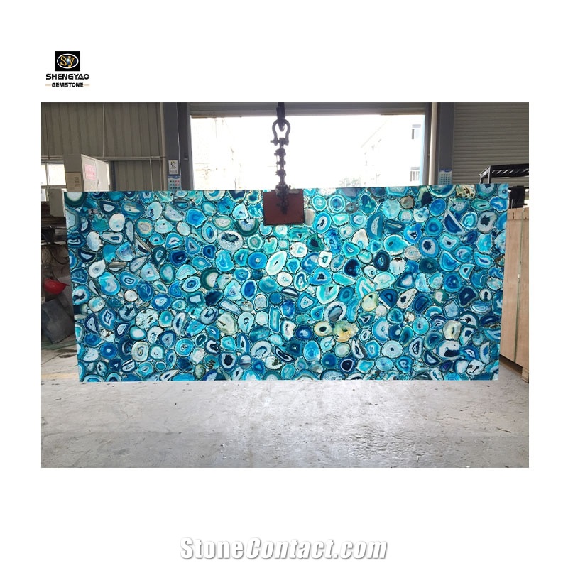 Green Blue Red Pink Black Agate Semi Precious Stone Slab